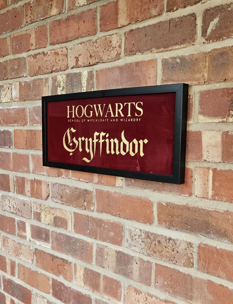 Harry Potter wall art Gryffindor gold leaf