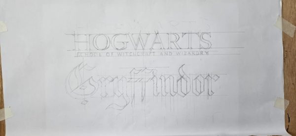 Harry Potter Wall Art – Hogwarts Gryffindor Gold Leaf Sign