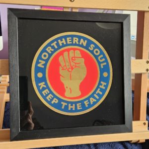 Northern Soul wall art gold leaf logo