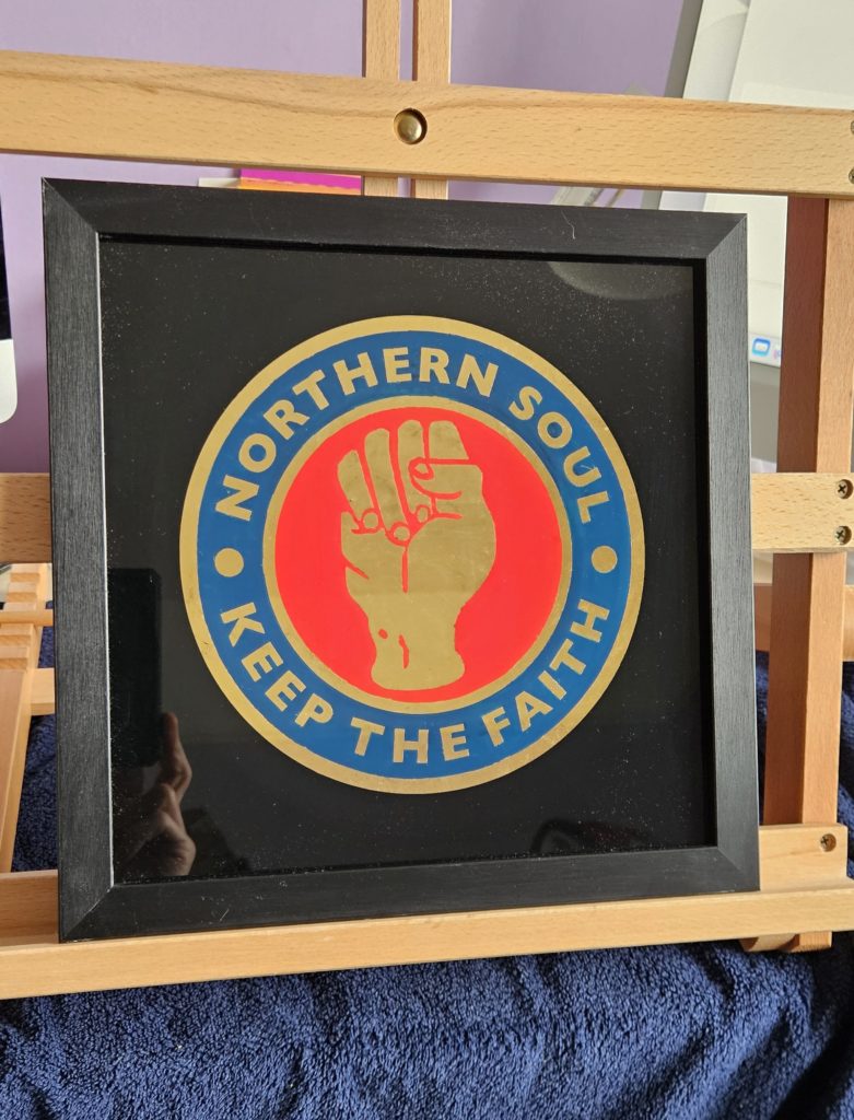 Northern Soul wall art gold leaf logo