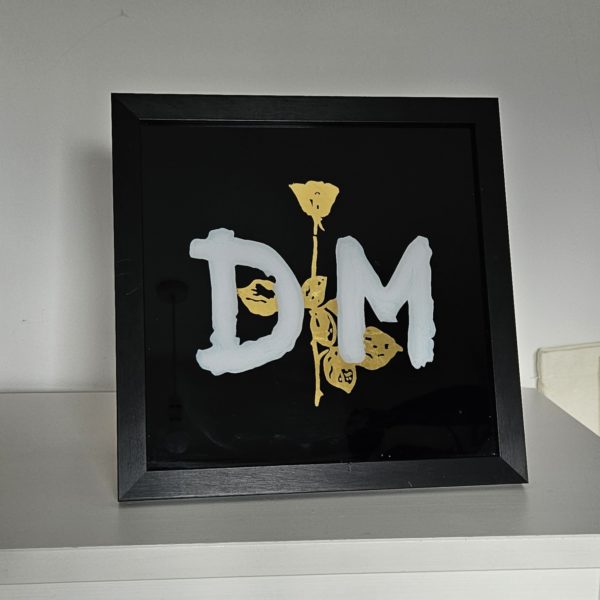 Reverse Gilded Glass Rose – Depeche Mode Inspired Gold Leaf Artwork