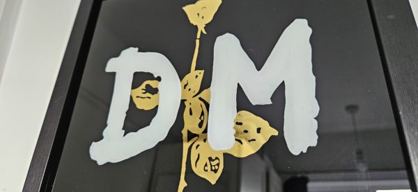 Reverse Gilded Glass Rose – Depeche Mode Inspired Gold Leaf Artwork