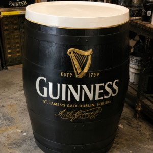 Hand Painted Guinness Style Whisky Barrel