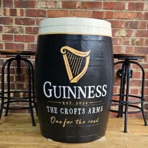 Hand Painted Guinness Style Whisky Barrel